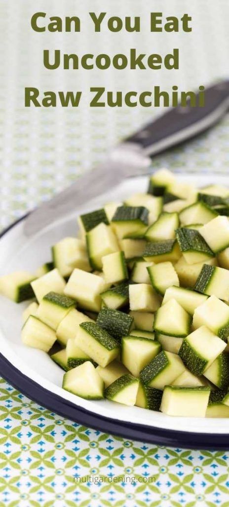 zucchini cut up on a plate with the words can you eat uncooked raw zucchini?