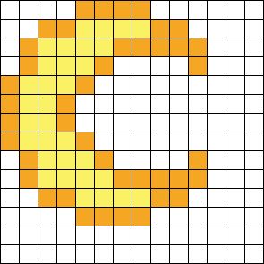 a cross stitch pattern with squares in yellow and white