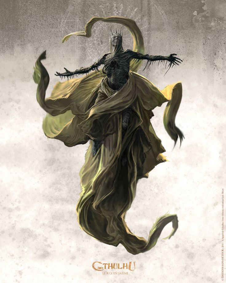 an illustration of a demon with long hair and horns on his head, flying through the air