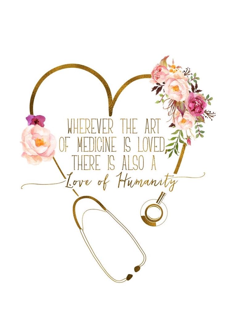 a stethoscope with flowers on it and the words wherever the art of medicine is loved there is also a love of harmony