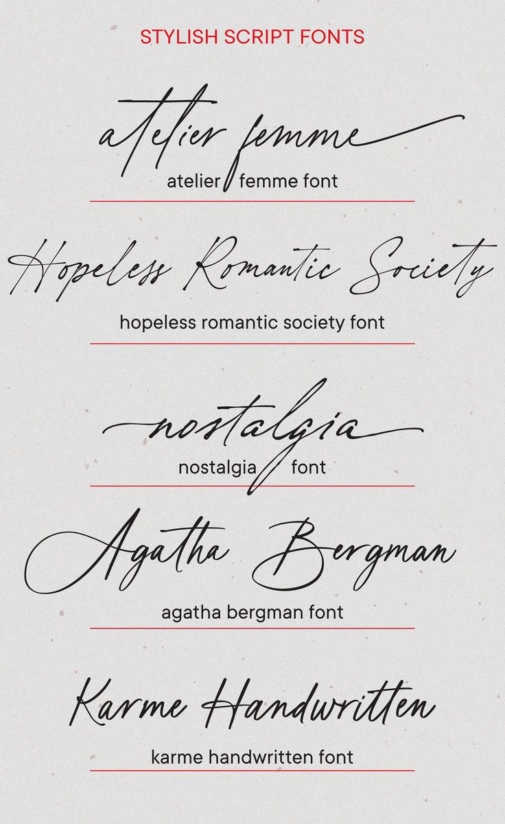 some type of handwriting that has been written in different font styles and colors on it