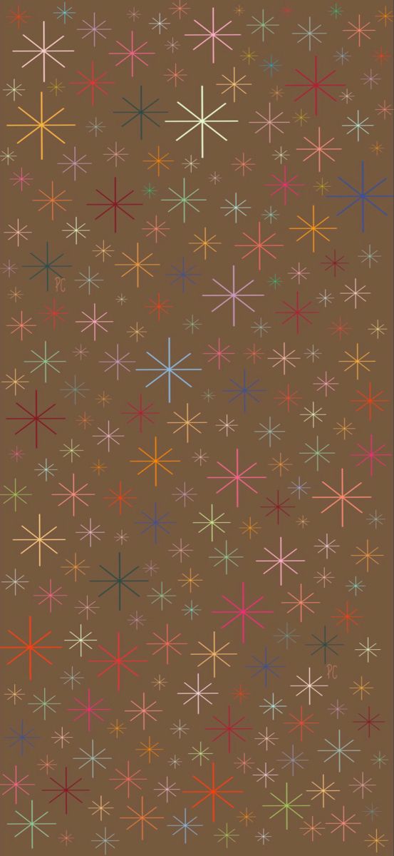 a brown background with multicolored stars on it