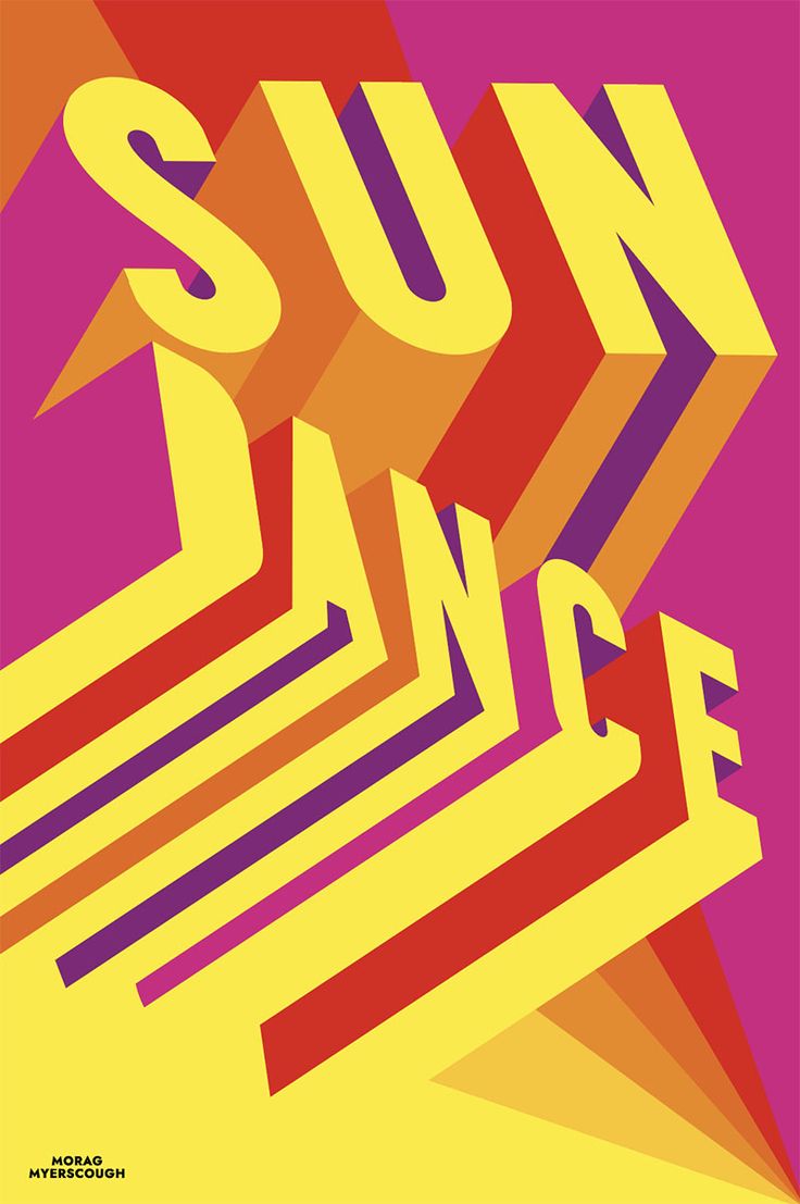 an abstract poster with the words sun slice in bold, colorful letters on a pink background