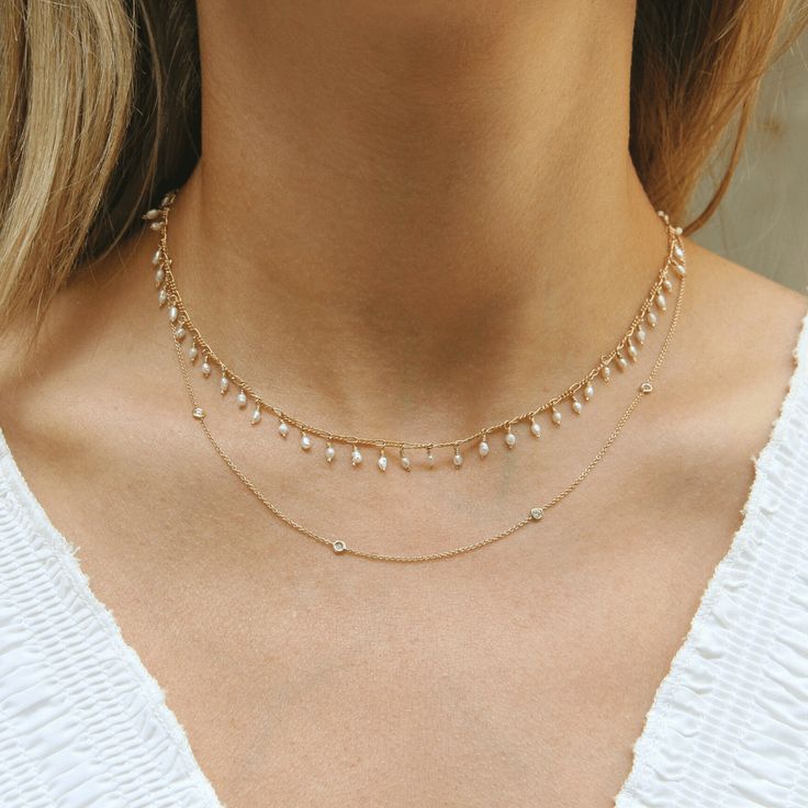 A classic everyday necklace, to be stacked or worn alone. 14K Solid Gold and Diamonds Length: 16-18" Kimberley Certified Diamonds (Conflict Free) Follow us on Instagram and Facebook Luxury Diamond White Station Necklace, Delicate Rose Gold Necklace For Everyday Luxury, Dainty Diamond Jewelry With Satellite Chain, Dainty Rose Gold Necklace With Rose Cut Diamonds, Dainty Diamond Cut Necklaces For Everyday Luxury, Dainty White Gold Necklace For Layering, Delicate Diamond Cut Necklace For Everyday, Dainty Diamond Necklace With Satellite Chain, Dainty Diamond Necklace With Delicate Chain