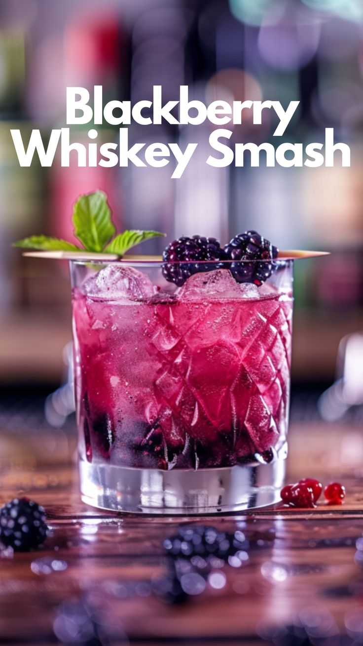 the blackberry whiskey smash is ready to be eaten