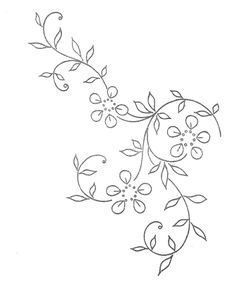 a drawing of flowers and leaves on a white background