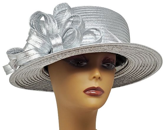 Lady Diane Collection Style: SA-865431 Dazzling Embellished Small Brim Church Hat Dazzling display of rhinestones with ribbon design One size fit most Diameter: 22 inches Elegant Rhinestone Hat For Spring, Elegant Summer Hats With Rhinestones, Formal Fitted Hats With Ribbon, Spring Party Hats With Rhinestones, Elegant Adjustable Hat For The Holidays, Elegant Adjustable Hat For Holidays, Elegant Adjustable Holiday Hat, Silver Hat For Church In Spring, Silver Church Hat For Spring