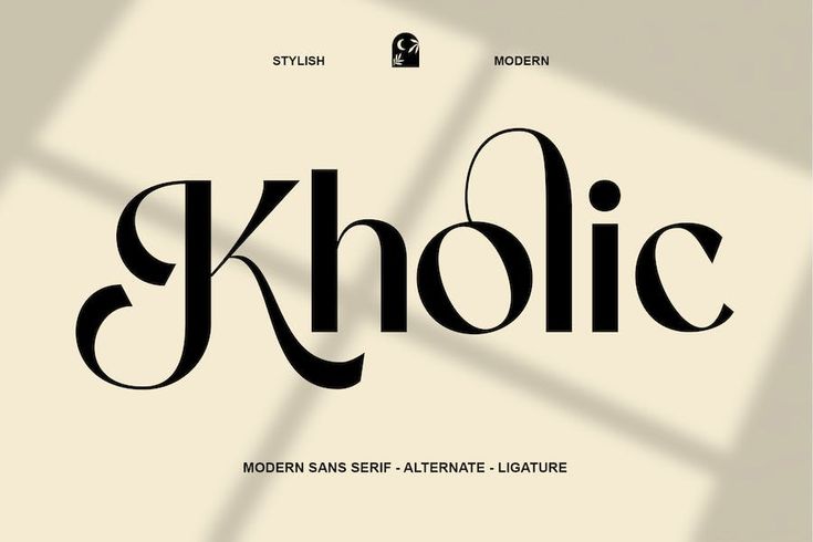 the font and numbers for kholic are shown in black on a white background