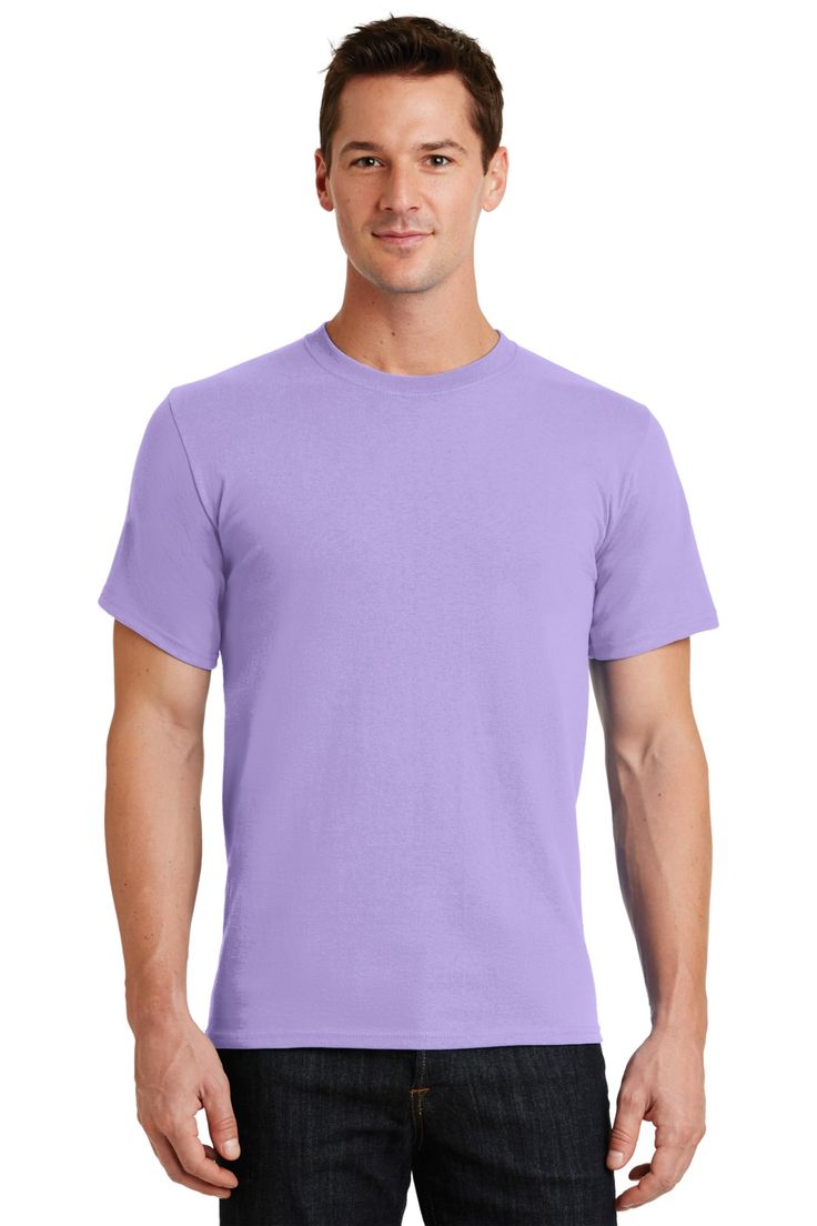 Port & Company ® - Essential Tee. PC61 - LAVENDER - 6XL | Port & Company Essential Top in Lavender Size 6XL | Cotton Polyester Purple Tshirt, Red Kap, Tshirt Men, Work Wear Women, Mens Essentials, Zip Sweatshirt, Vest Jacket, Shirts Tops, Cotton Tshirt