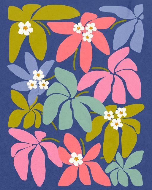 an image of colorful flowers on blue background