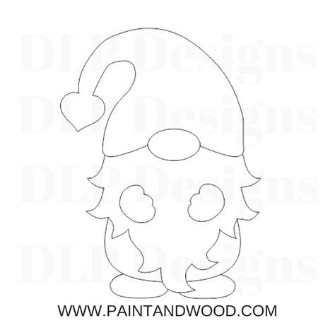 a paper cut out of the head of a gnome with a heart on his nose