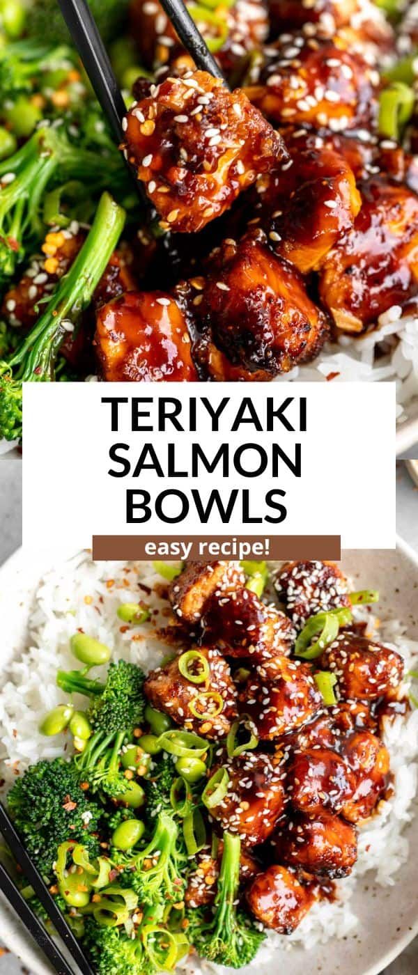 teriyaki salmon bowls with rice and broccoli