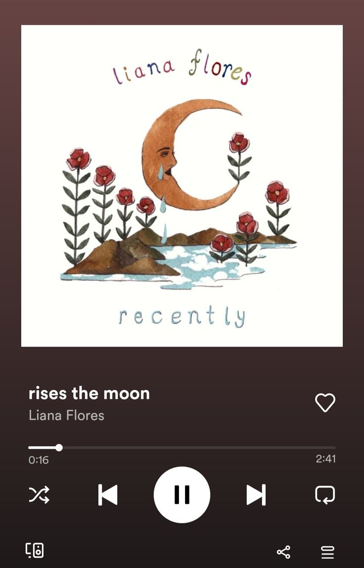 an audio player with the words, roses the moon recently on it's screen