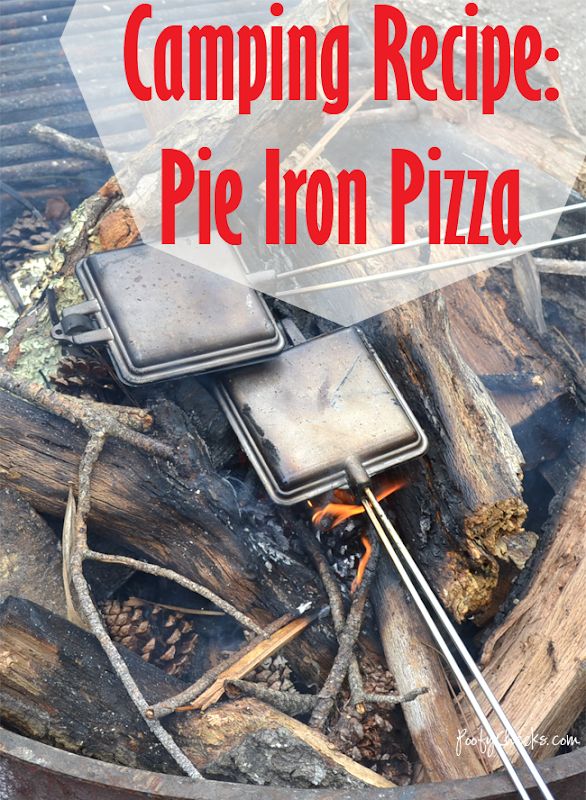 camping recipe pie from pizza on the grill with text overlay that reads, camping recipe pie from pizza