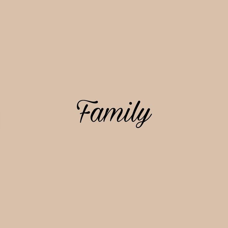 the word family written in black ink on a beige background