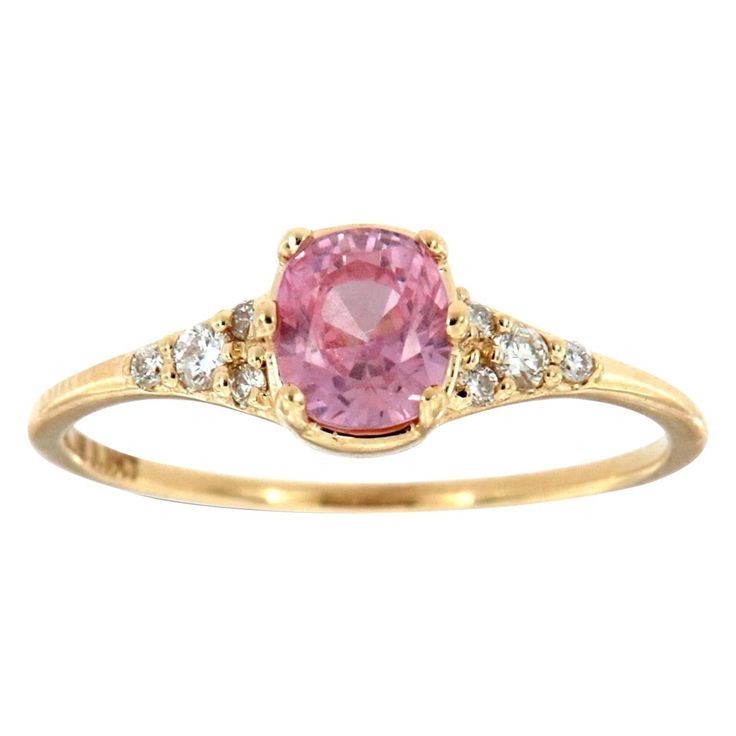 This petite rustic organic designed ring is impressive in its vintage appeal, featuring a natural pink elongated cushion shape sapphire, accented with round brilliant diamonds. Experience the difference in person! Product details: Center Gemstone Type: SAPPHIRE Center Gemstone Carat Weight: 0.84 Center Gemstone Measurements: 5.58x4.86x3.50 Center Gemstone Color: PINK Center Gemstone Origin: SRI LANKA Center Gemstone Shape: Elongated Cushion Side Gemstone Type: NATURAL DIAMOND Side Gemstone Shape Pink Sapphire Diamond Ring, Diamond Engagement Rings Cushion, Cushion Diamond Ring, Vintage Diamond Ring, Pink Sapphire Ring Engagement, Pink Diamond Ring, Elongated Cushion, Future Engagement Rings, Pink Accessories