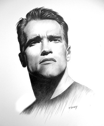 a pencil drawing of a man with his eyes closed