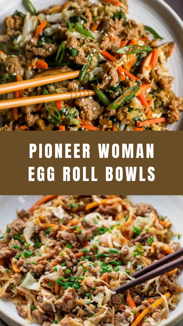 Pioneer Woman Egg Roll Bowls Casseroles Beef, Party Casseroles, Mexican Keto, Vegetarian Party, Beef Crockpot, Crockpot Pasta, Pork Egg Rolls, Dinner Recipes Healthy Family, Eggroll In A Bowl