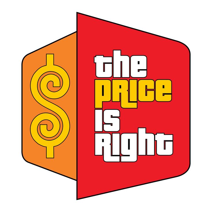 the price is right logo on a red and yellow box with dollar signs in it