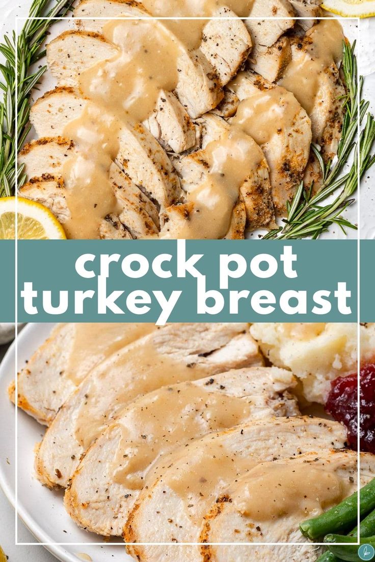 crock pot turkey breast with gravy on the side