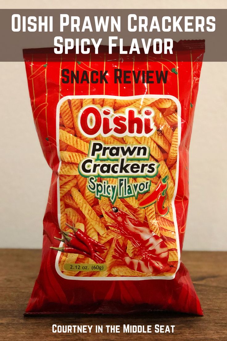 A bag of Oishi Prawn Crackers Spicy Flavor on a wooden surface. This is advertising a review of this snack. Prawn Crackers, Peanut Snack, Filipino Snacks, Philippine Cuisine, International Snacks, Spring Roll Wrappers, Chow Mein Noodles, Purple Yam, Favorite Dips