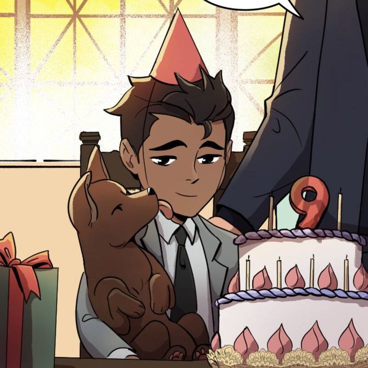 a man holding a teddy bear in front of a birthday cake