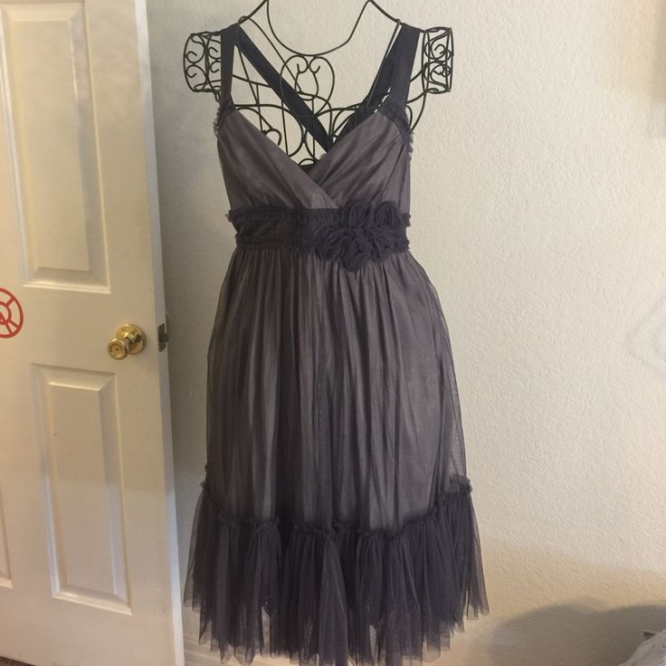 Anthropologie Dress Nwt. Size 6 Spring Purple Midi Dress For Evening, Purple Midi Dress For Evening In Spring, Spring Evening Purple Midi Dress, Lavender Knee-length Party Dress, Dressy Purple Dress For Date Night, Eclectic Outfits, Indie Sleaze, Purple Gray, Size 6 Dress