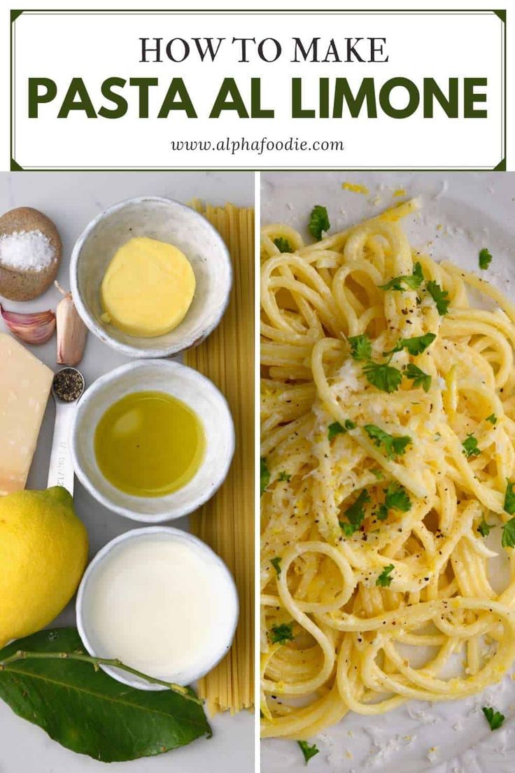 how to make pasta al limoo with lemons and parmesan cheese on the side