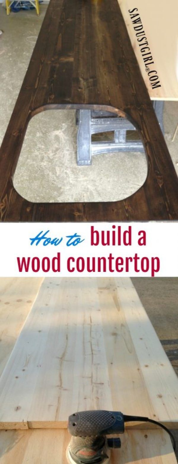 how to build a wood countertop from an old table