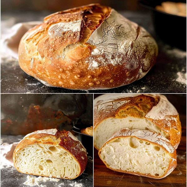 the bread has been sliced and is ready to be baked in the oven, with other pictures showing it