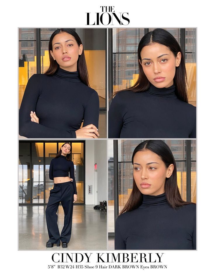 a woman in black shirt and pants posing for the camera