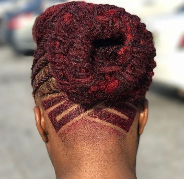 Locs With Shaved Back, Loc Styles With Undercut, Women Dreads, Undercut Natural Hair, Loc Colors, Undercut Hair Designs, Natural Hair Haircuts, Shaved Designs, African American Hair Care