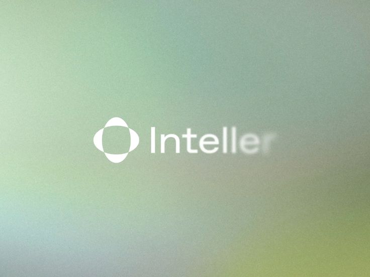 the logo for inteller is shown on a blurry background