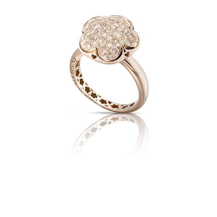 Pasquale Bruni Jewelry - Bon Ton Diamond Pave Rose Gold Ring | Manfredi Jewels Luxury Rose Gold Flower Ring With Brilliant Cut, Luxury Rose Gold Flower Ring With Diamond Accents, Luxury Flower Ring With Rose Cut Diamonds, Luxury White Gold Flower Ring, Elegant Flower Ring With Single Cut Diamonds, Luxury Flower Shaped Diamond Ring, Luxury Rose Gold Diamond Flower Ring, Gold Ring Price, House Icon