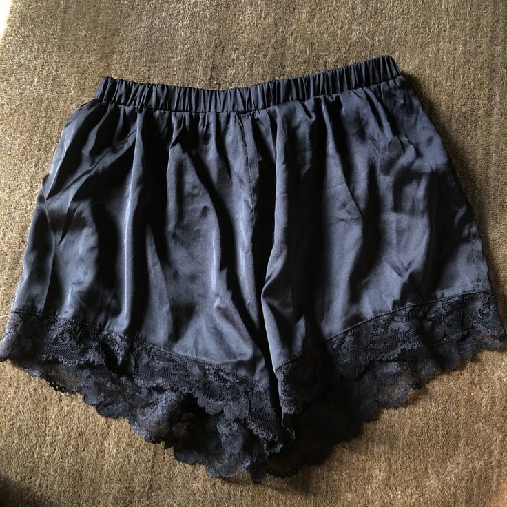 Lace Trim, Stretchy Waist, Never Worn, Great Condition, Light Weight Summer Sleepwear By Forever 21, Summer Sleepwear From Forever 21, Forever 21 Summer Sleepwear, Black Bottoms For Pajama Party In Summer, Black Bottoms For Summer Pajama Party, Black Shorts For Pajama Party, Black Short Sleepwear For Night, Black Summer Sleep Bottoms, Black Sleep Bottoms Short Length