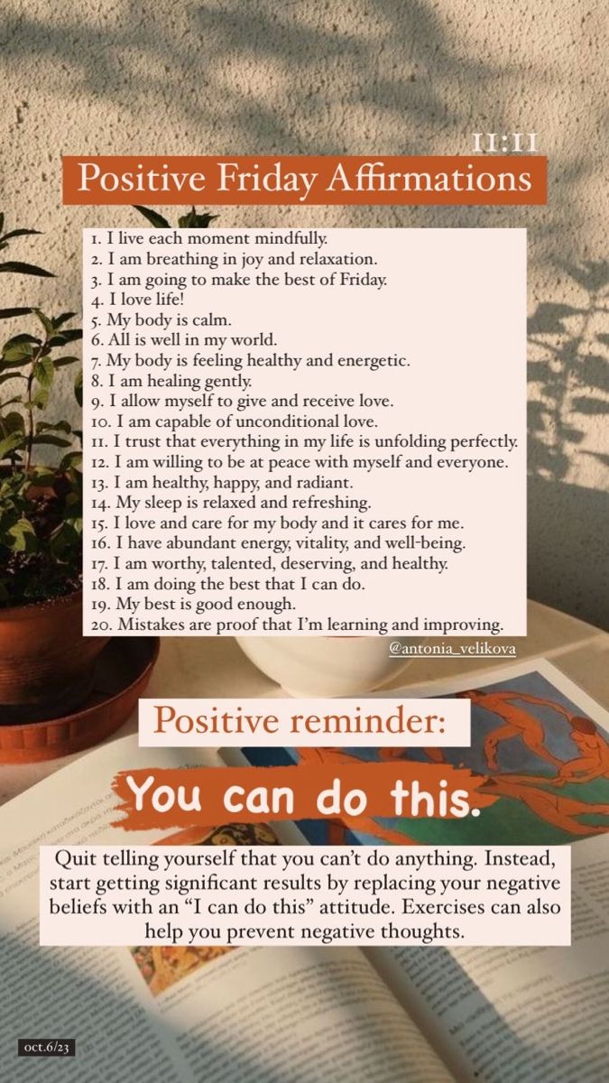 Positive Affirmations Friday Affirmations Motivation, Friday Mantra, Friday Positivity, Friday Affirmations, Habits Journal, 5 Minutes Journal, Week Motivation, Happy Mindset, Mommy Ideas