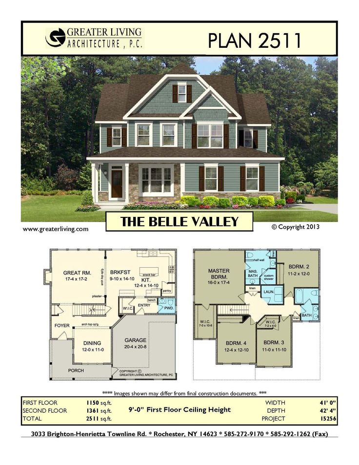 the blue valley floor plan is shown in this brochure, it shows two story houses