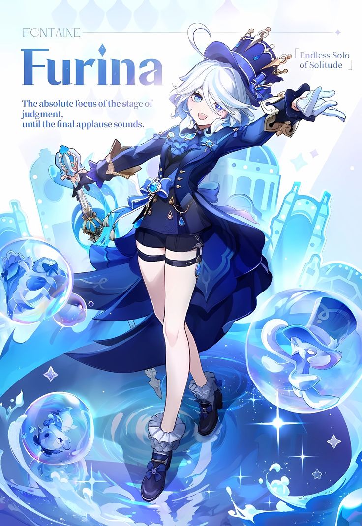 an anime character with white hair and blue eyes is holding a glass ball in her hand