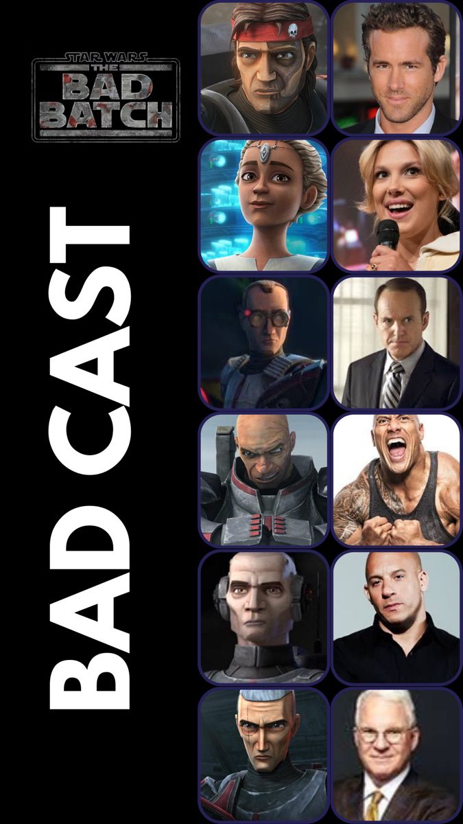 an advertisement for the movie bad cast with many different faces and expressions on it's front cover