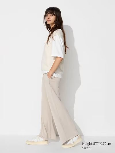 Crepe Jersey Straight Pants | UNIQLO US Spring Neutral Wide Leg Full-length Pants, Uniqlo Outfit Ideas, Uniqlo Women Outfit, Uniqlo Outfit, Drip Fits, Uniqlo Women, Women Outfit, Styling Ideas, Straight Pants