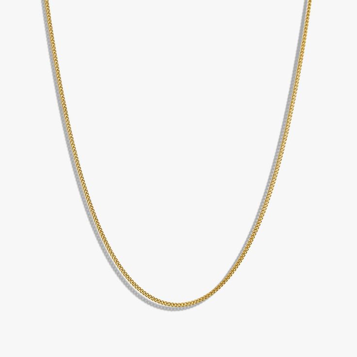 Crafted from 14k yellow gold the Small Curb Chain Necklace is 18” in length and is adjustable to 16”. Made in the U.S.A. with the finest materials from around the world, it’s thoughtfully designed and crafted with care. Fine Jewelry Curb Chain Necklace For Everyday, Classic Gold Plated Box Chain Necklace, Fine Jewelry Necklace With Curb Chain For Everyday, Everyday Fine Jewelry Necklace With Curb Chain, Classic 14k Gold Necklace With Adjustable Chain, 14k Gold Necklace With Curb Chain Style Fine Jewelry, Classic Yellow Gold Necklace With Gold Chain, Minimalist Yellow Gold Chain Necklace Tarnish Resistant, Classic 14k Gold Tarnish Resistant Chain Necklace