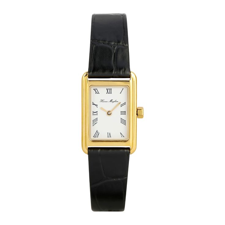 THE ICON WATCH Heaven Mayhem, Autumn Wishlist, Corporate Girly, Signatures Handwriting, 2024 Wishlist, Gold Plated Watch, Gold Watches, Black Leather Watch, Travel Capsule Wardrobe