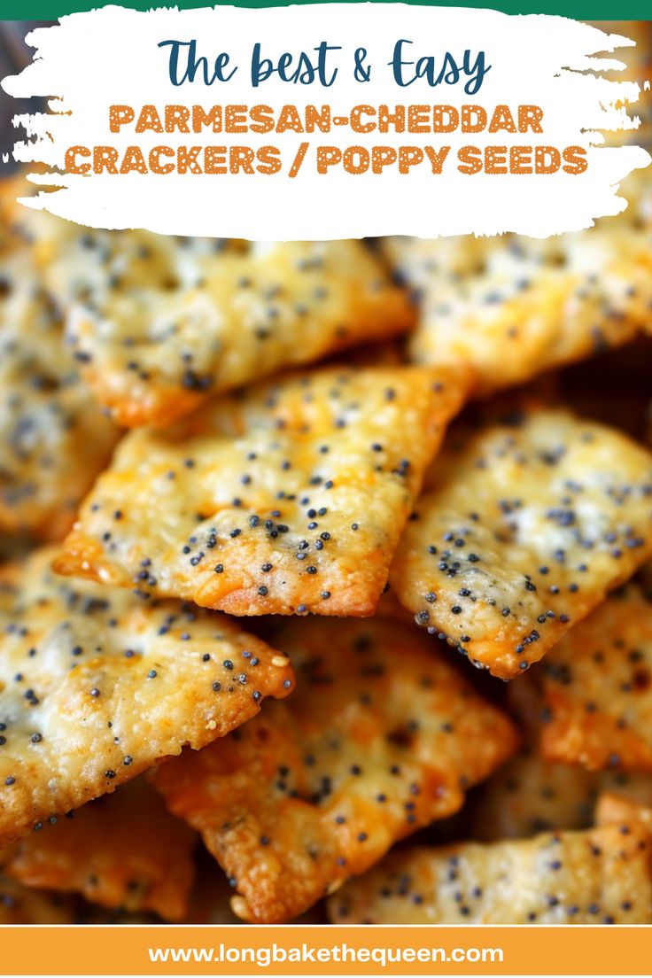 the best and easy parmesan - cheddar crackers / poppy seeds