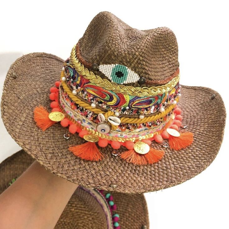 El Valle Hat | Bootsologie Macrame Idea, Bohemian Hats, Diy Straw, Sew Dress, African Hats, Canvas Hat, Mode Hippie, Painted Hats, Bride Hat