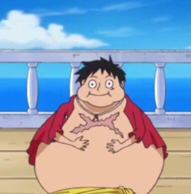 a cartoon character sitting on top of a wooden floor in front of an ocean and sky