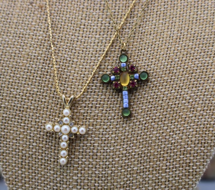 Beaded Cross Pendant Jewelry Gift, Beaded Cross Pendant Jewelry For Gift, Gold Jeweled Crystal Necklace As A Gift, Gold Jeweled Crystal Necklace For Gift, Beaded Cross Pendant For Jewelry Making, Jeweled Crystal Costume Jewelry Necklaces For Gifts, Jeweled Crystal Costume Necklaces For Gifts, Cross-shaped Beaded Chain For Jewelry Making, Cross Shaped Beaded Chain For Jewelry Making