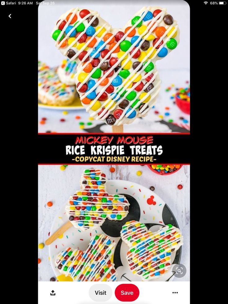 an iphone screen showing the recipe for rice krispy treats, and other desserts