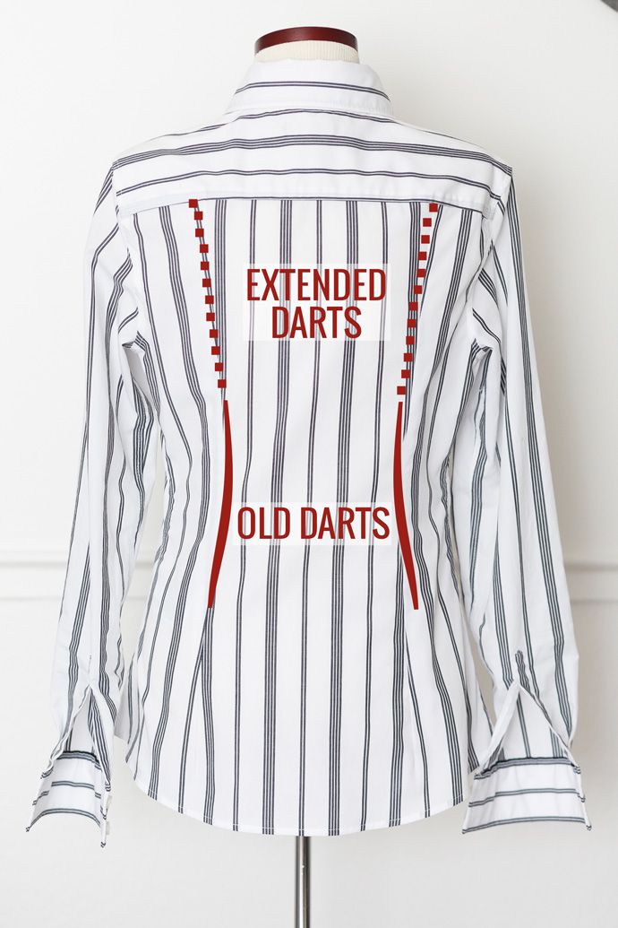 the back of a shirt that says extended darts and old darts on it, sitting on a mannequin