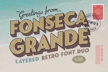 an old fashioned font with the words fonseca grande written in spanish on it