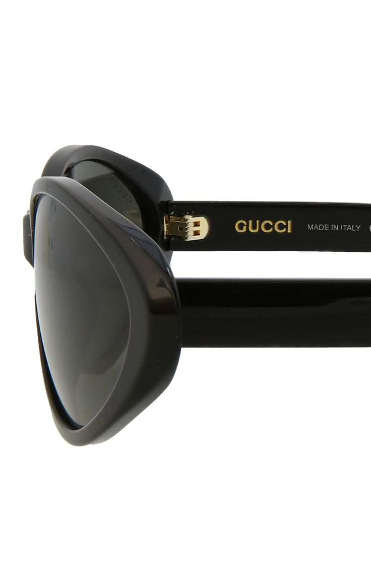 Dramatic angled frames add retro-cool style to these lightweight Italian-made glasses with signature brand flair. 67mm lens width; 15mm bridge width; 130mm temple length 100% UV protection Recycled acetate Made in Italy Classic Gucci Cat Eye Sunglasses, Gucci Cat Eye Sunglasses With Tinted Lenses, Gucci Cat Eye Polarized Sunglasses, Classic Gucci Cat Eye Sunglasses With Uv Protection, Gucci Classic Cat Eye Sunglasses With Uv Protection, Classic Matte Black Cat Eye Sunglasses With Tinted Lenses, Modern Black Cat Eye Aviator Sunglasses, Modern Gucci Cat Eye Sunglasses With Uv Protection, Modern Gucci Cat Eye Square Frame Sunglasses